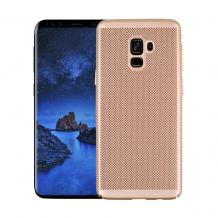 Луксозен твърд гръб за Samsung J6 Plus 2018 - златист / Grid
