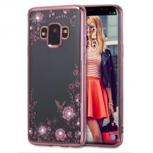 Луксозен силиконов калъф / гръб / TPU с камъни за Samsung J7 Duo 2018