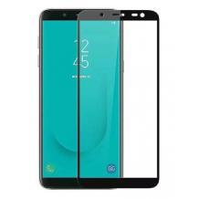 3D full cover Tempered glass Full Glue screen protector Samsung J8 2018 / Извит стъклен скрийн протектор с лепило от вътрешната страна за Samsung J8 2018 - черен
