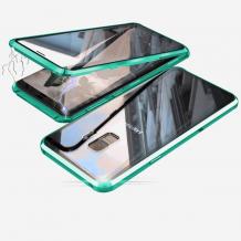 Магнитен калъф Bumper Case 360° FULL за Samsung S9 G960 - прозрачен / зелена рамка