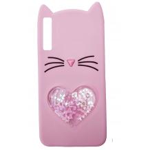 Силиконов калъф / гръб / TPU 3D за Xiaomi Mi 9 - Love Cat / розов
