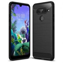 Силиконов калъф / гръб / TPU за LG K50 / Q60 - черен / carbon