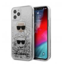 Оригинален гръб 3D Water Case за Apple iPhone 12 mini 5.4" - сребрист брокат / KARL LAGERFELD