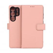 Луксозен кожен калъф Smart Triangle за Samsung S26 Ultra - Светлорозов