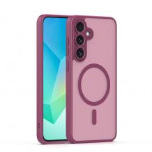 Луксозен гръб / кейс / Matte Case с безжично зареждане MagSafe за Samsung A16 / Samsung A17 / Samsung A26 - тъмнолилав