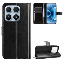 Луксозен кожен калъф Magnet Book със стойка за Xiaomi 17 - черен