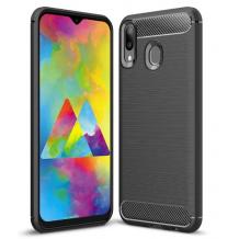 Силиконов калъф / гръб / TPU за Samsung M20 - черен / carbon