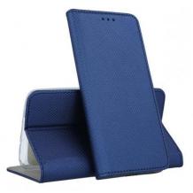 Кожен калъф Magnet Case със стойка за Samsung A42 5G – син