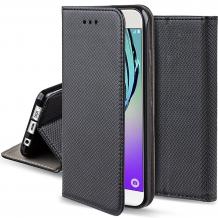 Кожен калъф Magnet Case със стойка за Samsung J6 Plus 2018 - черен