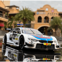 Метална кола с отварящи се врати капаци светлини и звуци BMW M4 DTM Le Mans 1:24