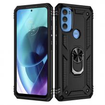 Силиконов кейс TPU Hybrid Magnetic Finger Ring Car Holder за Motorola Moto G71 5G - черен