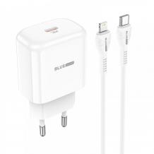 Зарядно устройство комплект BLUE Power BBN3 PD20W QC3.0 220V с кабел 1м Lightning-Type C