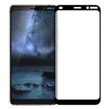 3D full cover Tempered glass Full Glue screen protector Nokia 9 Pure View / Извит стъклен скрийн протектор с лепило от вътрешната страна за Nokia 9 Pure View - черен