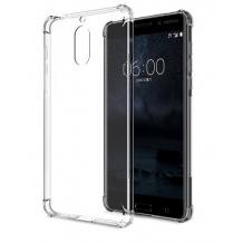 Удароустойчив силиконов калъф за Nokia 3.1 Plus - прозрачен