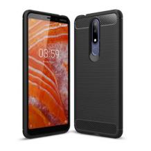 Силиконов калъф / гръб / TPU за Nokia 7.1 2018 - черен / carbon