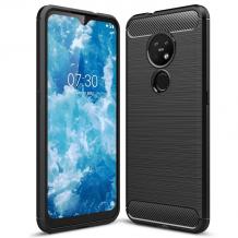 Силиконов калъф / гръб / TPU за Nokia 7.2 / Nokia 6.2 - черен / carbon