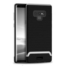 Оригинален силиконов гръб TPU iPaky Hybrid за Samsung Note 9 - черен / сребрист кант / carbon
