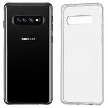 Луксозен силиконов гръб BASEUS Simplicity Series за Samsung S10 - прозрачен