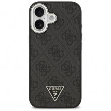 Оригинален калъф / гръб / Guess 4G Triangle Metal Logo MagSafe кейс за iPhone 17 (6.3) - черен