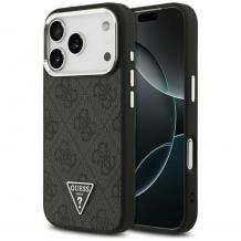 Оригинален калъф / гръб / GUESS 4G Triangle Metal Logo с безжично зареждане MagSafe кейс за Apple iPhone 17 Pro (6.3) - черен