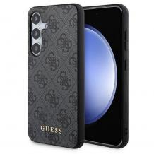 Оригинален калъф / кейс / Guess HC 4G Metal Gold Logo за Samsung S24 - черен гръб