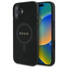 Оригинален калъф / гръб / GUESS Saffiano с безжично зареждане MagSafe кейс за iPhone 16 (6.1) - черен