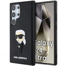 Оригинален силиконов калъф / гръб / Karl Lagerfeld 3D Rubber Ikonik NFT кейс за Samsung S24 Ultra - черен Karl