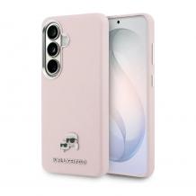 Оригинален калъф / кейс Karl Lagerfeld Saffiano KC Metal Logo MagSafe Samsung S26 - Розов гръб