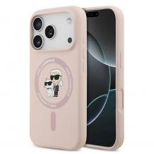 Оригинален калъф / гръб / Karl Lagerfeld Silicone Double Heads And Circle с безжично зареждане MagSafe кейс за Apple iPhone 17 Pro (6.3)