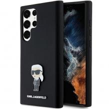 Оригинален силиконов калъф / гръб / Karl Lagerfeld Ikonik Metal Pin кейс за Samsung S24 Ultra - черен Karl