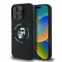 Оригинален кейс Karl Lagerfeld Silicone Karl and Choupette Heads MagSafe case за iPhone 16 Pro Max (6.9)