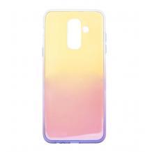 Силиконов калъф / гръб / TPU Ombre Case за Samsung A6 2018 - преливащ / златисто и розово