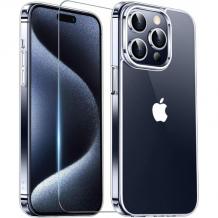 Комплект Прозрачен Кейс и Стъклен Протектор за iPhone 16 Pro Max