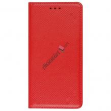 Кожен калъф Flip тефтер Flexi със стойка за Samsung J3 / J3 2016 J320 - червен / ромбове