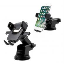 Универсална стойка за кола Easy One Touch Car & Desk Mount Holder - черна със сребристо / въртяща се на 360 градуса