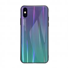 Луксозен стъклен твърд гръб Aurora за Huawei P30 - преливащ / лилав