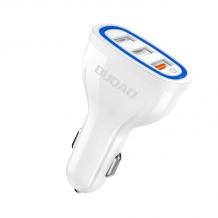 Зарядно устройство за кола Dudao R7S 3 USB / 3.0 QUICK CHARGER / 2.4A / 18W - бял
