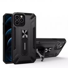 Удароустойчив гръб със / кейс със стойка Magnetic Car Holder case за Samsung A12 - черен