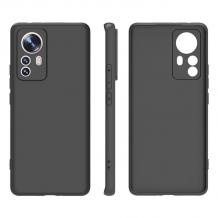 Луксозен силиконов калъф / гръб / кейс за Xiaomi 12T / 12 Pro 5G - черен със защита за камерата