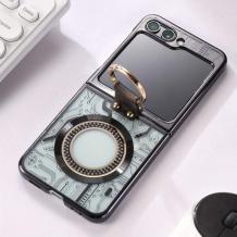 Луксозен твърд гръб / кейс / Mechanical Case Ring Holder за Samsung Z Flip 6