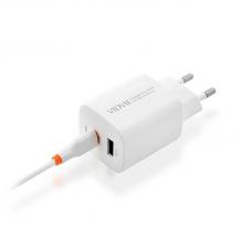 Зарядно устройство VIDVIE PLE248 220V 20W / USB + Type C PD - бяло