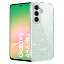 Луксозен силиконов калъф / кейс / Crystal Case TPU за Samsung A56 5G - прозрачен / брокат