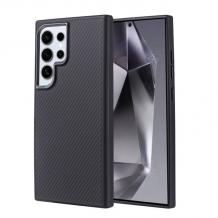 Луксозен гръб / кейс / Troy Case с безжично зареждане MagSafe за Samsung S24 Ultra - черен / carbon