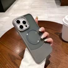 Луксозен гръб / кейс / Luxury Case с безжично зареждане MagSafe за Samsung A36 5G - прозрачен / сив