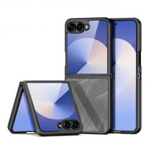Луксозен гръб / кейс / Dux Ducis AIMO Premium Case за Samsung Z Flip 7 - прозрачен / черен кант