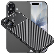 Луксозен силиконов калъф / гръб / кейс TPU за Apple iPhone 17 (6.3) - черен / Carbon