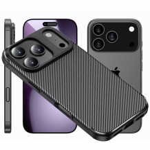 Луксозен силиконов калъф / гръб / кейс TPU за Apple iPhone 17 Pro Max (6.9) - черен / Carbon