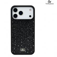 Луксозен твърд гръб Swarovski за Apple iPhone 17 Pro Max - черен / камъни