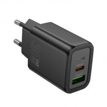 Универсално зарядно устройство / адаптер / HOCO N63 220V 30W / 2 ports / USB & Type C