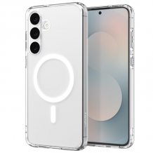 Луксозен гръб / кейс / Crystal Case с безжично зареждане MagSafe за Samsung S26 - прозрачен
